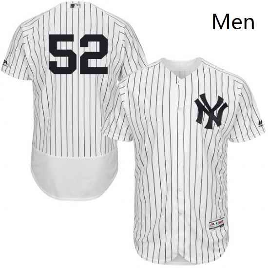 Mens Majestic New York Yankees 52 CC Sabathia White Home Flex Base Authentic Collection MLB Jersey